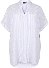 Stripete skjorte med brystlommer, White/LavenderStripe