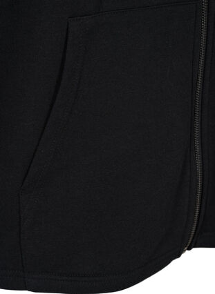 Hettegenser med glidelås og lommer, Black, Packshot image number 3
