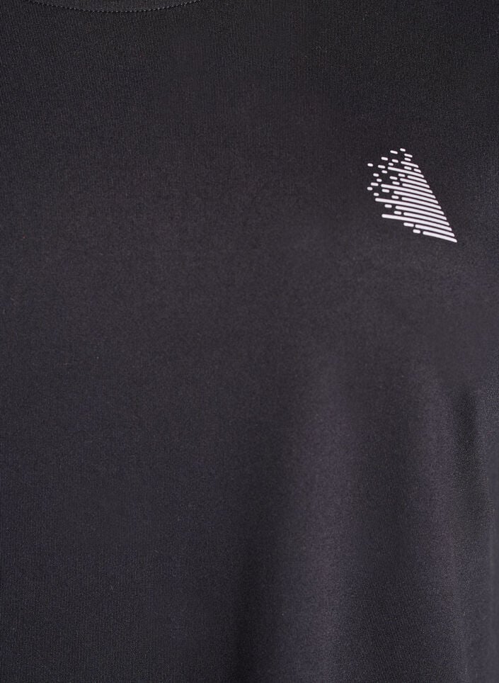 Ensfarget trenings-T-skjorte, Svart, Packshot