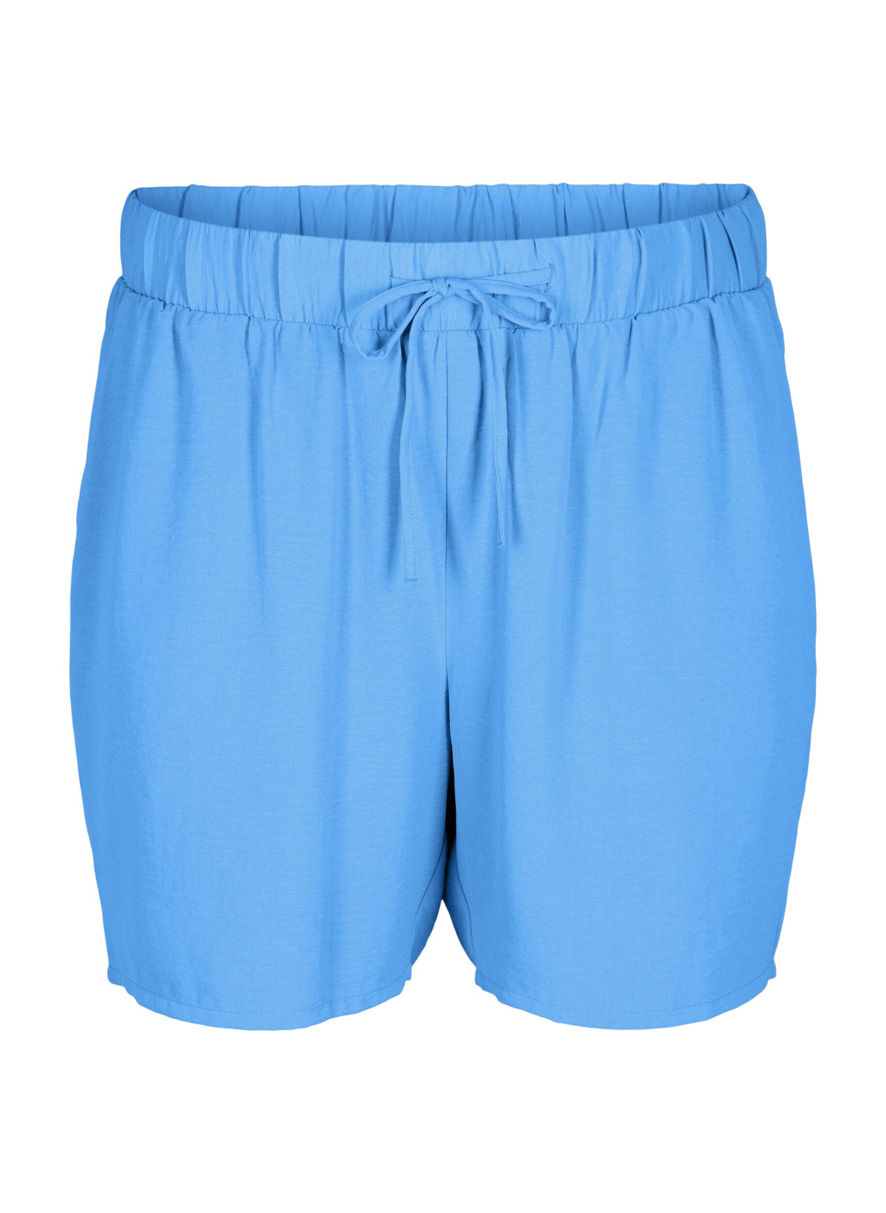 Zizzi Shorts med lommer og elastisk linning, Bl&aring;, Packshot image number 0