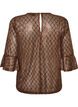 Gjennomsiktig bluse med paljetter og diamantm&oslash;nster, Brun, Packshot image number 1