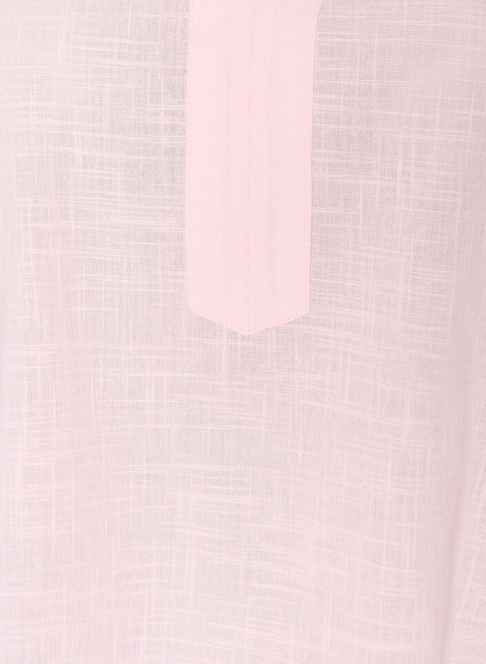 Bomullstunika med V-hals, Rosa, Packshot image number 2