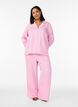 L&oslash;se pyjamasbukser i seersucker med h&oslash;y midje, Rosa, Model image number 0