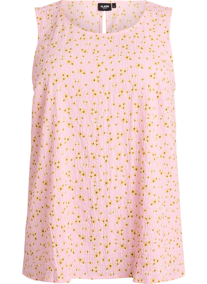 Ermel&oslash;s topp med tekstur, Rosa, Packshot image number 0