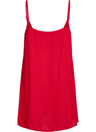 Zizzi Ensfarget kjole i viskose med stropper, Rød, Packshot image number 1