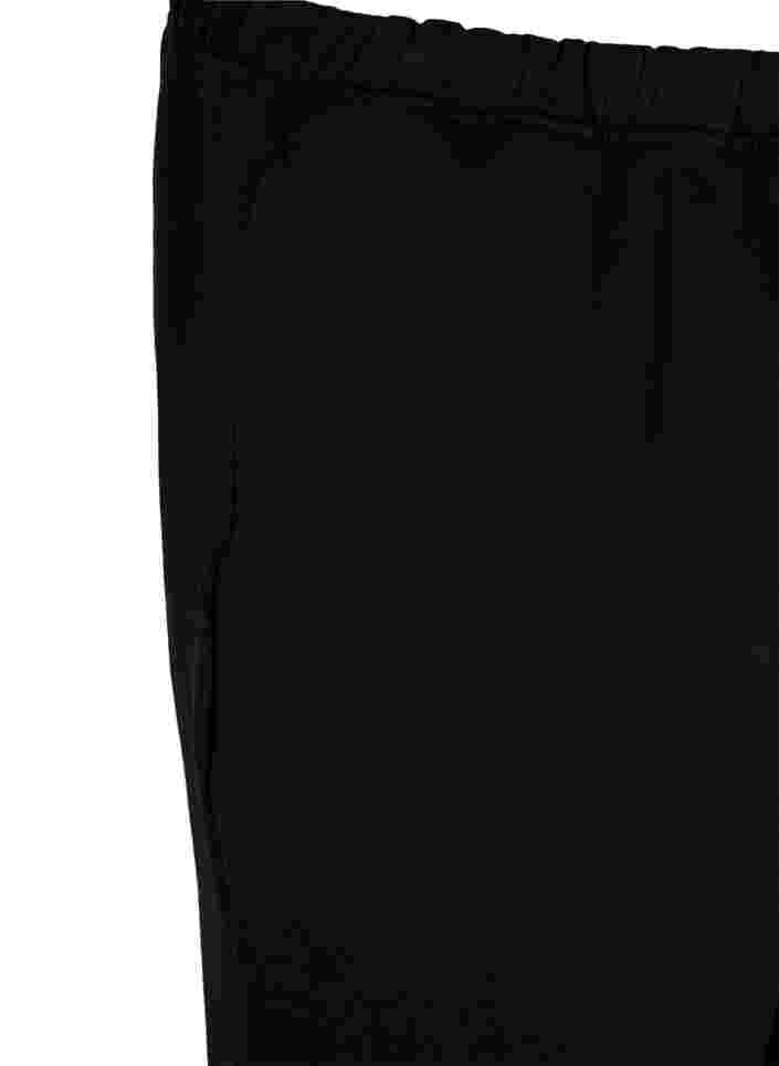 Løse bomullsbukser med lommer, Black, Packshot image number 2