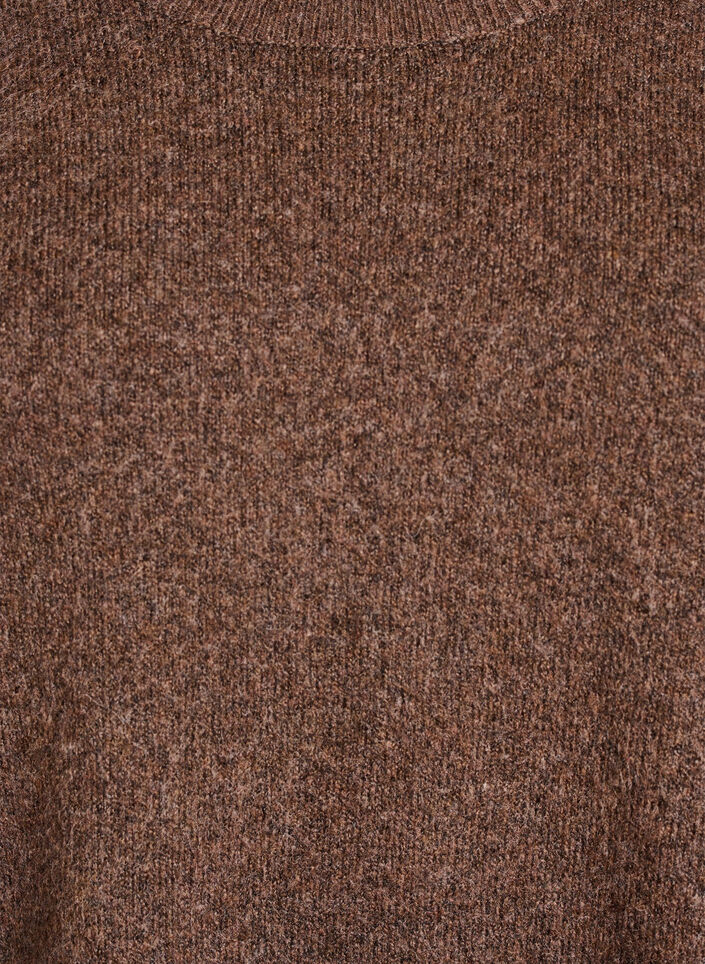 L&oslash;s strikkegenser med markante s&oslash;mmer, Brun, Packshot image number 2