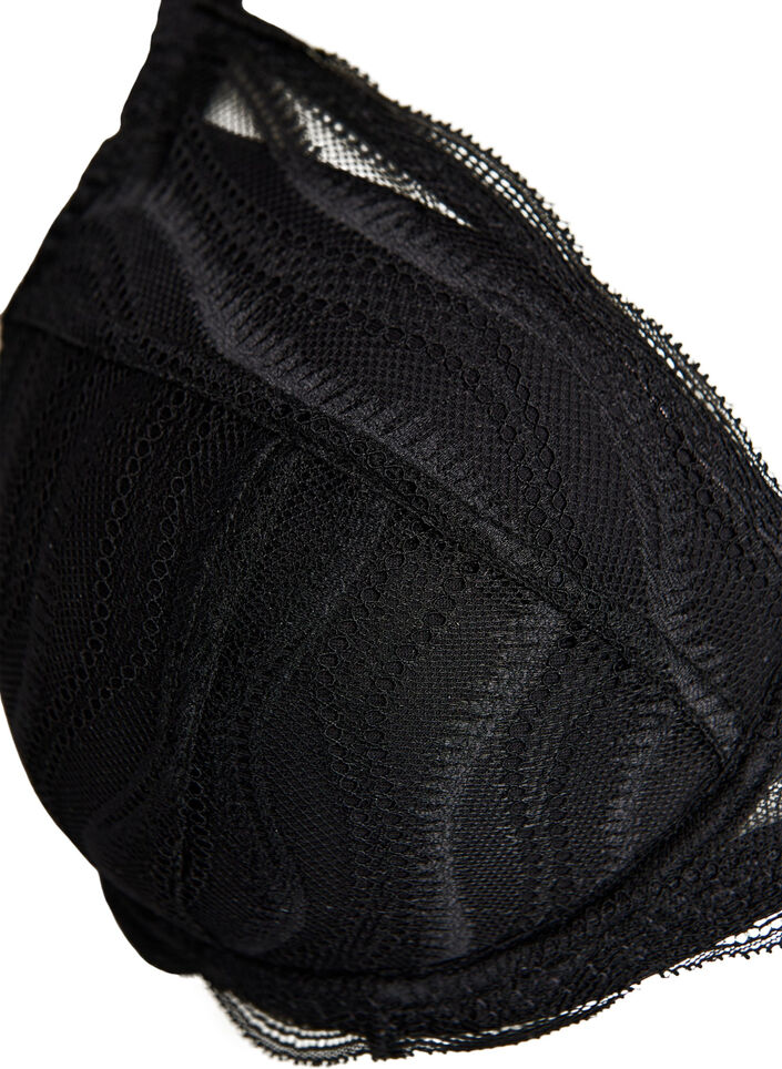 Polstret BH med blonder, Svart, Packshot image number 2