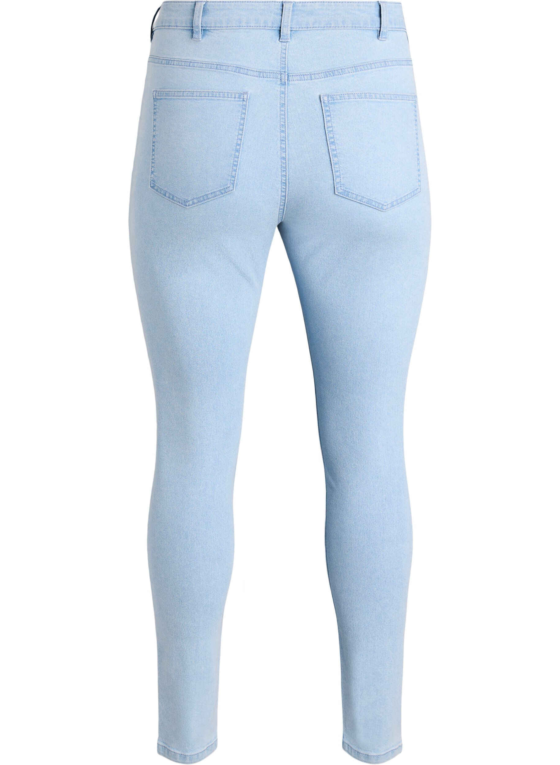 ZizziAmy super slim fit jeans med h&oslash;y midje, Bl&aring;, Packshot image number 1