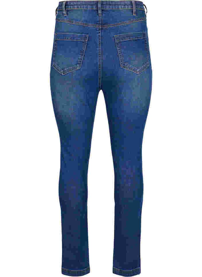 Bea jeans med ekstra høyt liv og super slim fit, Blue denim, Packshot image number 1