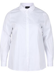 Klassisk skjorte med krage og knapper, Bright White