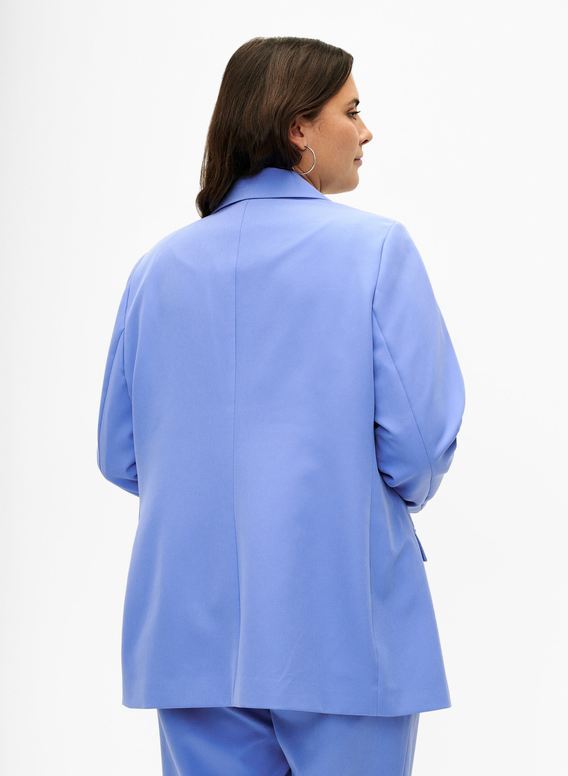 Zizzi Klassisk blazer med knappelukking, Wedgewood, Model image number 1