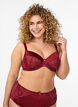 Heldekkende BH i skinnende mikrofiber, M&oslash;rk Bordeaux, Model image number 0