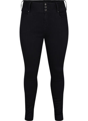 Super slim Bea jeans med ekstra høyt liv, Black, Packshot image number 0