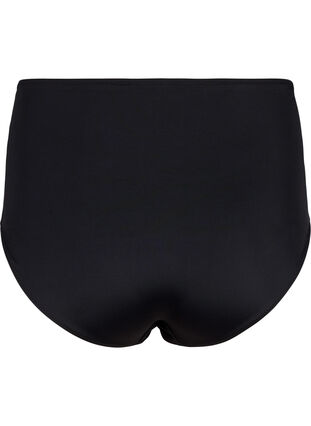Ensfarget bikinitruse med høy midje, Black, Packshot image number 1