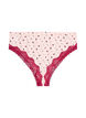 Brasilianske truser med blomstertrykk og blonder, Rosa, Packshot image number 1