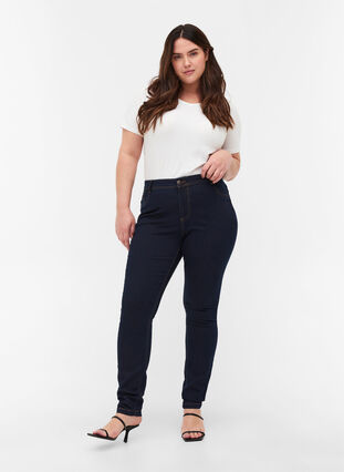 Super slim Amy jeans med høyt liv, 1607B Blu.D., Model image number 0