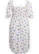 Blomstrete midikjole av viskose med smock, Hvit, Packshot image number 1