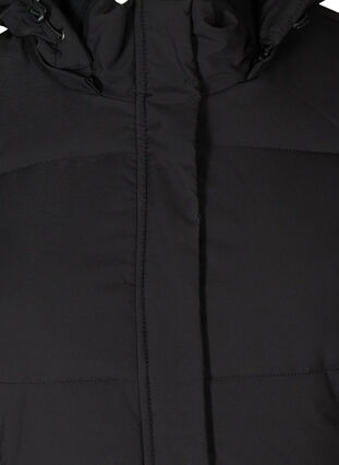 Lang vinterjakke med justerbar midje, Black, Packshot image number 2