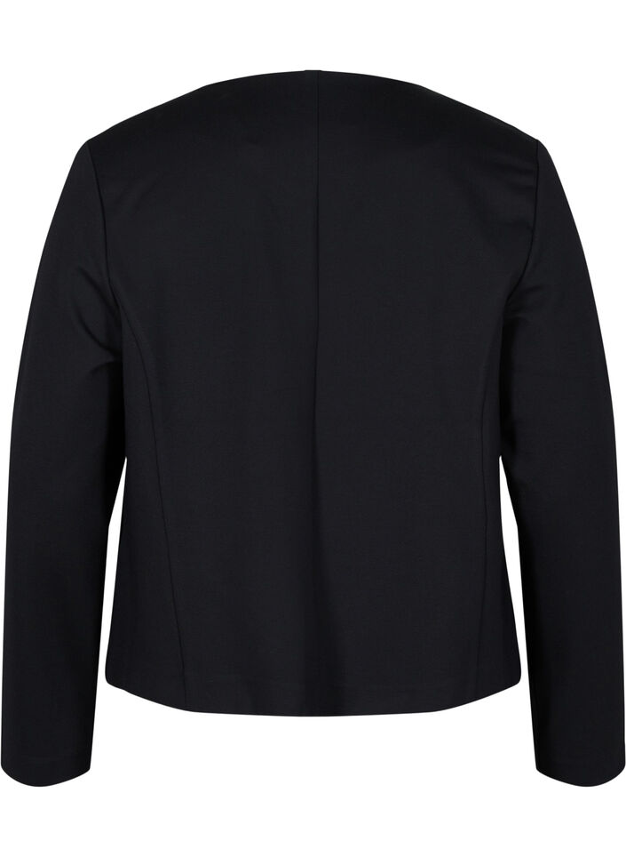 Kort blazer uten lukking, Black, Packshot image number 1