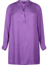 Viskose tunika med ton-i-ton mønster, Lavender Violet