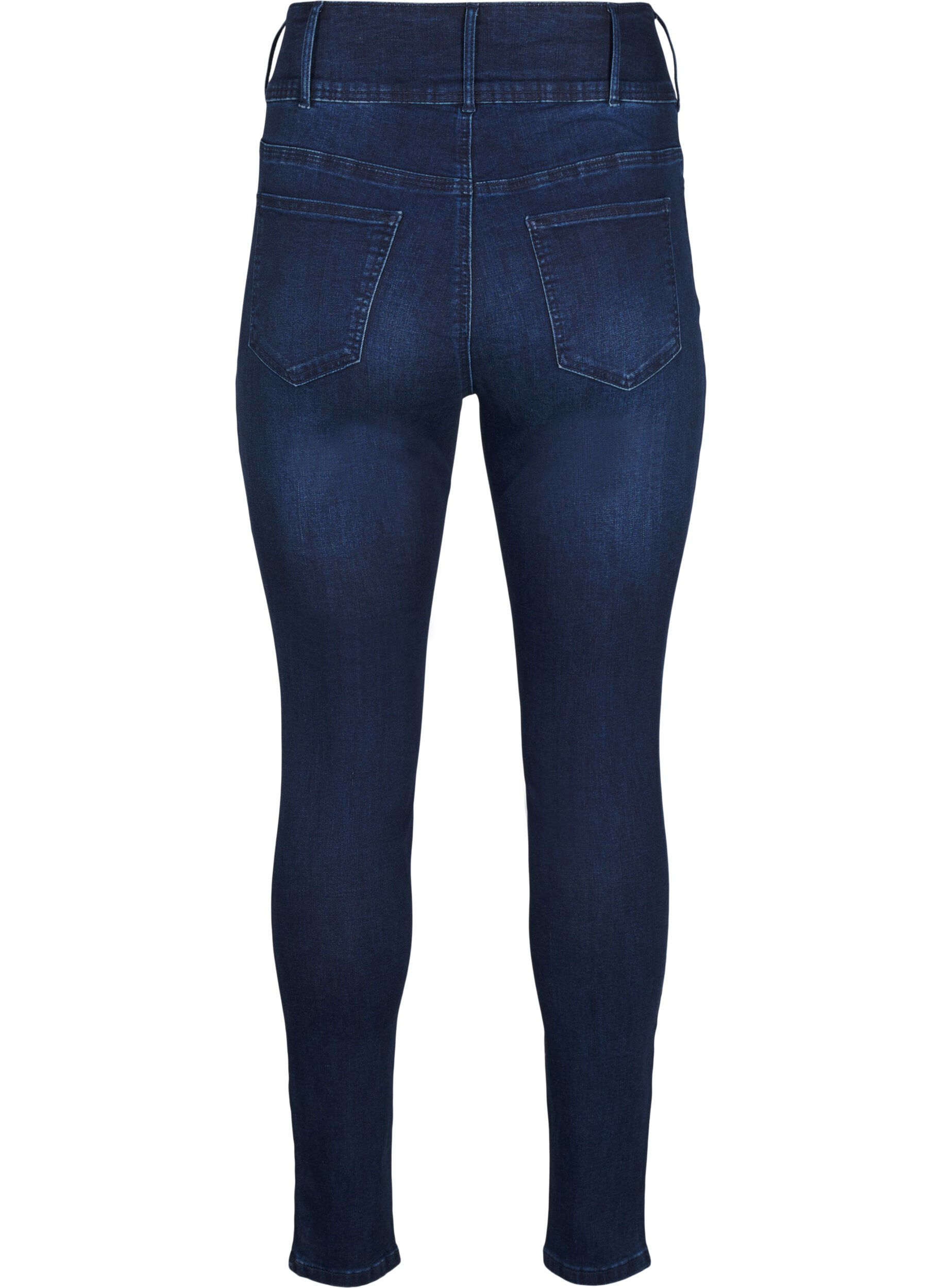 Zizzi Super slim Bea jeans med ekstra h&oslash;yt liv, Dark Blue, Packshot image number 1