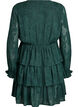 Kort kjole med volanger og teksturert mønster, Grønn, Packshot image number 1