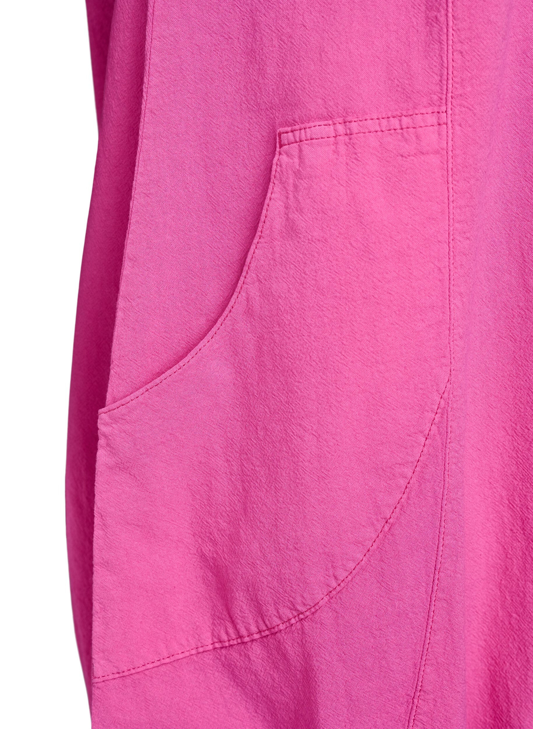 Zizzi Kortermet kjole i bomull, Rosa, Packshot image number 3