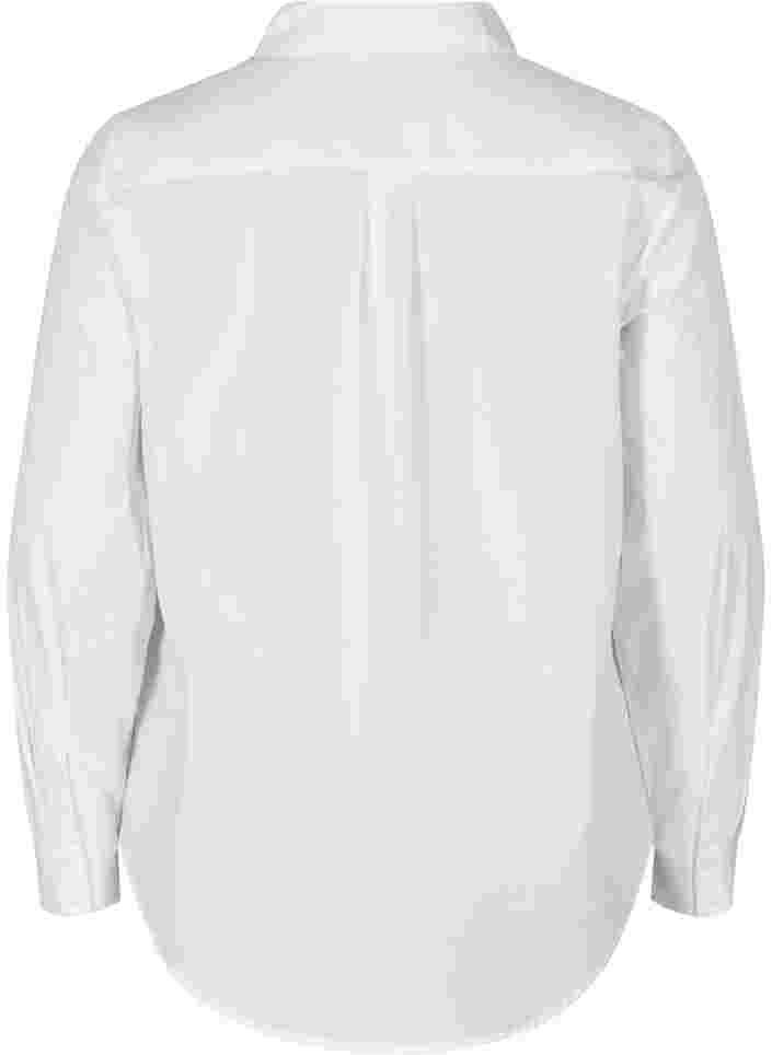 Økologisk bomullsskjorte med krave og knapper, White, Packshot image number 1