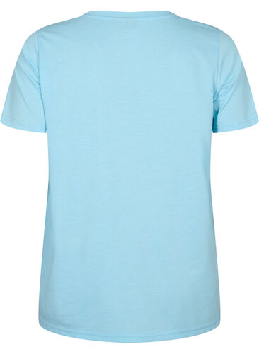 Kortermet T-skjorte med V-hals, Sky Blue, Packshot image number 1