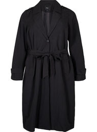 Lang trenchcoat med belte, Black