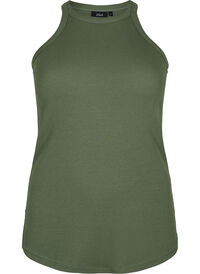 Ribbet tanktopp i bomull