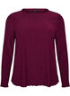Teksturert bluse med b&oslash;lgete kanter, Lilla, Packshot image number 0