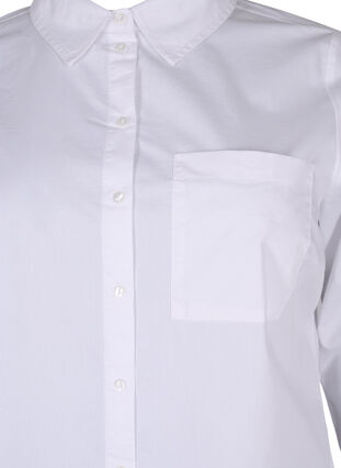 Skjorte i bomullsblanding, Bright White, Packshot image number 2