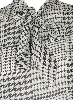 Rutete bluse med knyting, Black Comb, Packshot image number 2