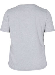 Cropped T-skjorte med knyting, Light Grey Melange