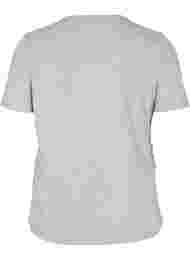 Cropped T-skjorte med knyting, Light Grey Melange