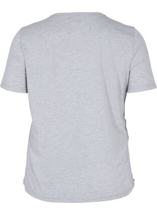 Cropped T-skjorte med knyting, Light Grey Melange, Packshot image number 0