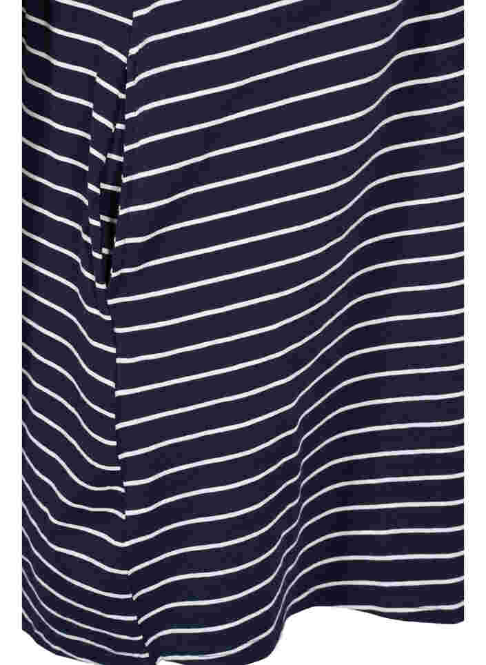 Kortermet bomullstunika med striper, Blue Stripe, Packshot image number 3