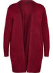 Ribbestrikket cardigan med lommer, R&oslash;d, Packshot image number 0