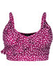 Blomstrete bikinioverdel med volangdetaljer, R&oslash;d, Packshot image number 0