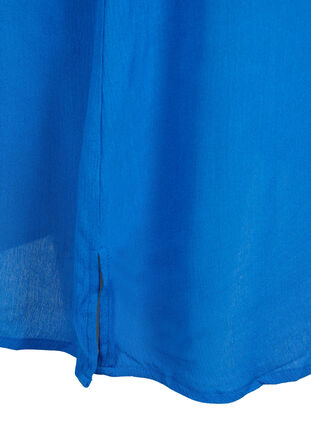 Skjortekjole i viskose med korte ermer, Victoria blue, Packshot image number 3