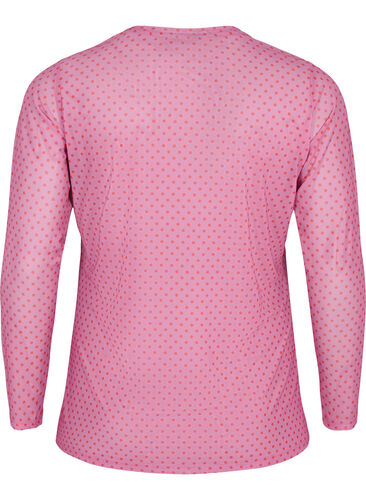 Mesh bluse med mønster, Cashmere Rose Dot, Packshot image number 1
