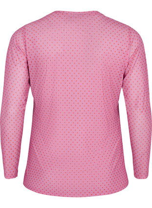 Mesh bluse med mønster, Cashmere Rose Dot, Packshot image number 1