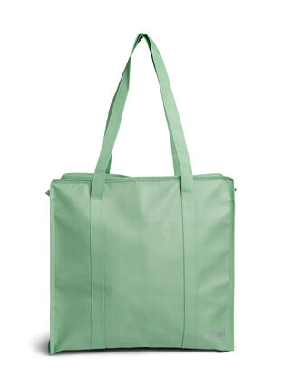 Zizzi Handleveske med glidelås, Grønn, Packshot image number 1