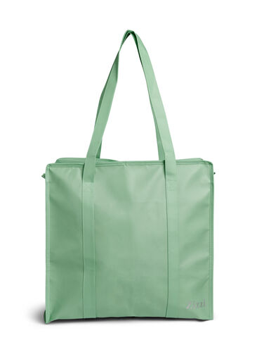 Zizzi Handleveske med glidelås, Grønn, Packshot image number 1