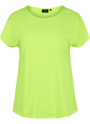 Neonfarget T-skjorte i bomull, Neon Lime, Packshot image number 0