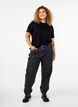 Basic T-skjorte i bomull med rund hals, Svart, Model image number 1