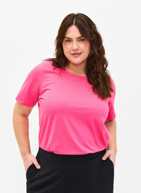 FLASH - T-skjorte med rund hals, Hot Pink, Model