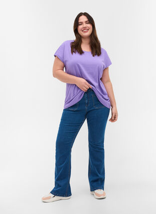 T-skjorte i bomullsmiks, Paisley Purple, Model image number 2